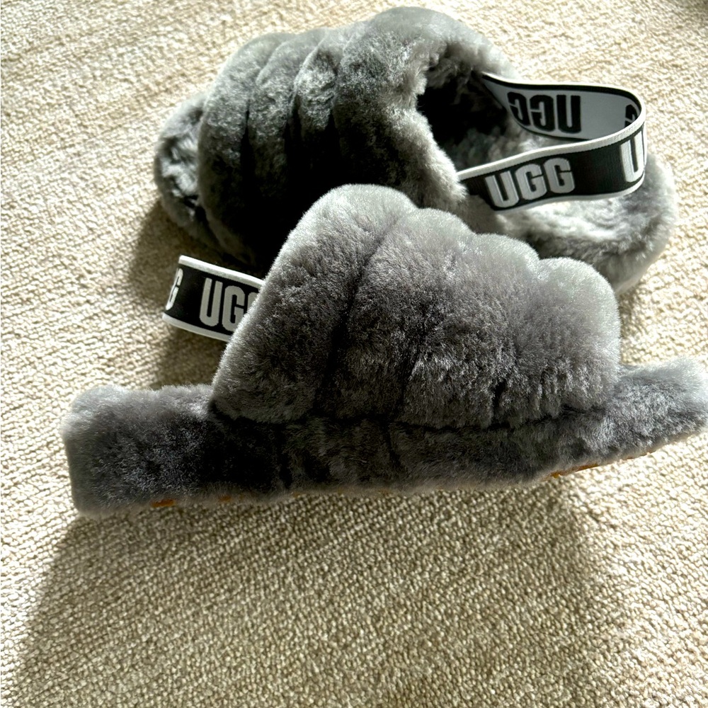 Ugh slipper sandals. So cozy and warm.